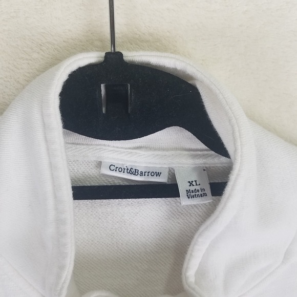 Croft & Barrow Womens White Full Zip Sweatshirt Jacket Size XL Mock Neck Pockets - Picture 4 of 6